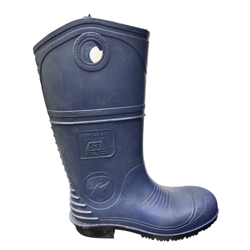 Black Diamond Mens Navy Blue Rubber Steel Toe Work Boots ASTM F2413-18 EH USA